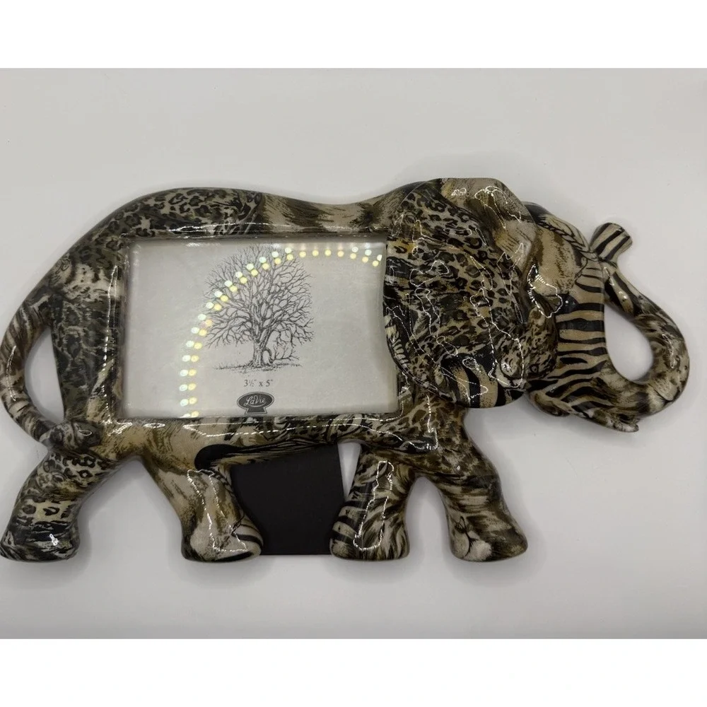 LaVie Safari Elephant Photo Frame 3.5x5 Animal Print Resin Picture Frame